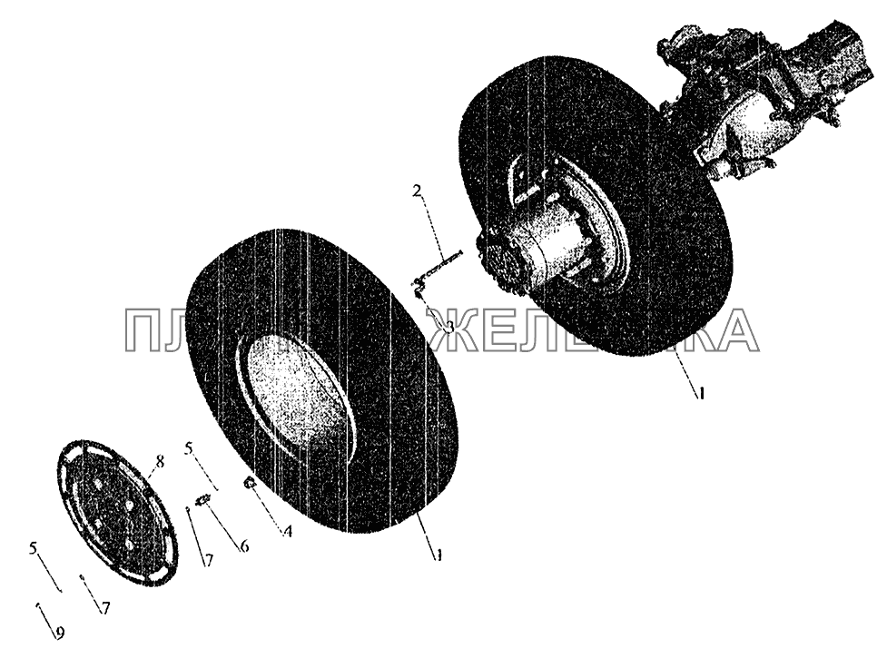 Установка задних колес 54321-3100002-020 МАЗ-6303 (2005)